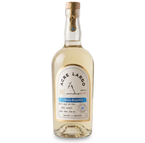 acre largo barrel aged blanco tequila front of bottle