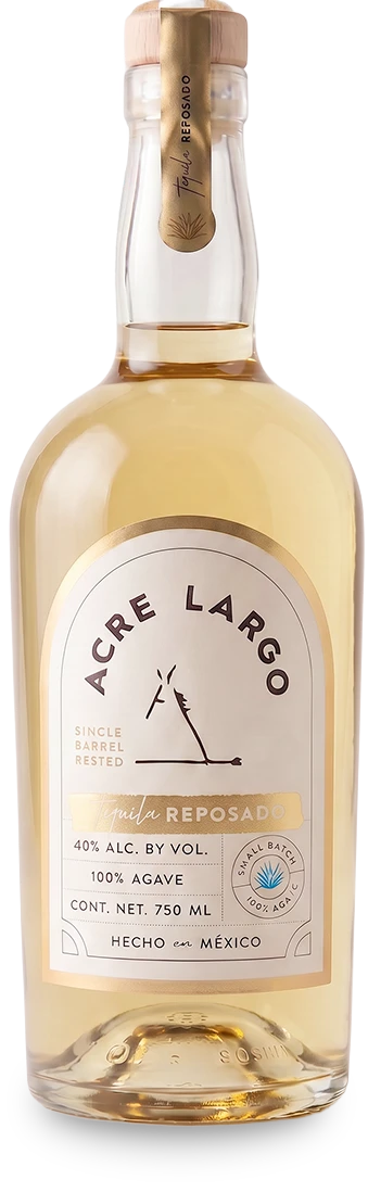 acre largo reposado tequila front of bottle
